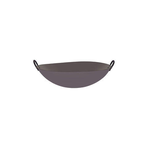 CHEF INOX WOK CAST IRON w/RND BOTTOM & 2 HDLS 400mm/16"