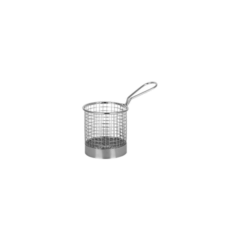 CHEF INOX ROUND SERVING BASKET w/HDL WIRE 95x90mm