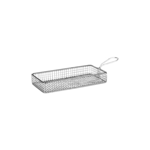 CHEF INOX RECTANGULAR SERVING BASKET w/HDL WIRE 220x100x35m