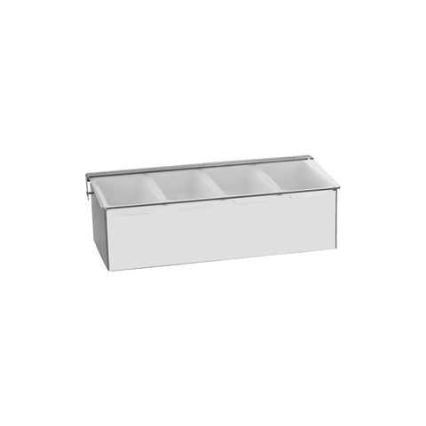 CHEF INOX CONDIMENT DISPENSER S/S 4-COMP 300x150x90mm