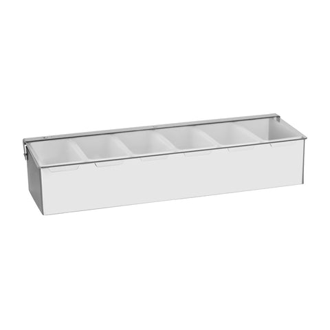 CHEF INOX CONDIMENT DISPENSER S/S 6-COMP 450x150x90mm