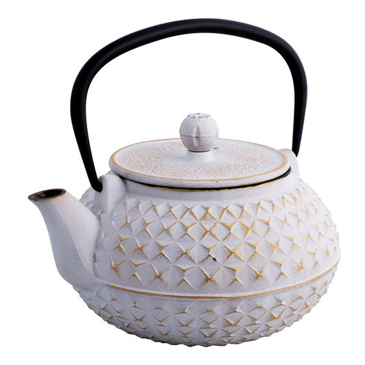 Avanti Empress Cast Iron Teapot, 900ml - White / Gold