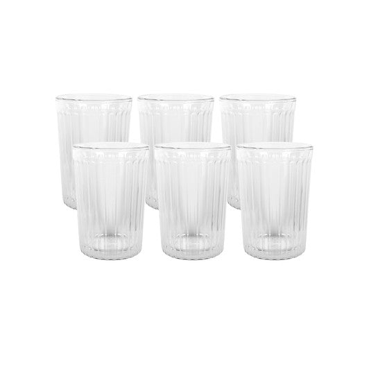 Avanti  Rigato Double Wall Glass - Set of 6, 250ml
