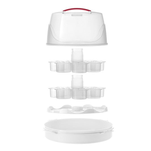 Universal Cupcake and Round Cake Carrier, 2 Tier - 16 Cupcake Capacity