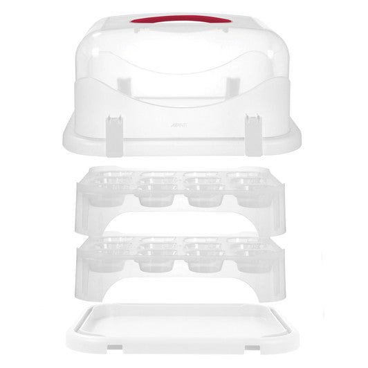 Universal Cupcake and Rectangular Cake Carrier, 2 Tier - 24 Cupcake Capacity