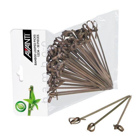 Avanti Bamboo Looped Picks, 12cm - 50 Piece Pack