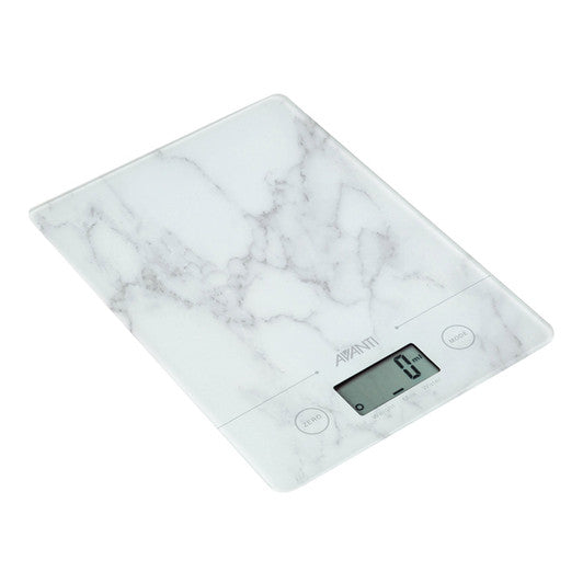 Avanti Compact Digital Kitchen Scale - White Marble