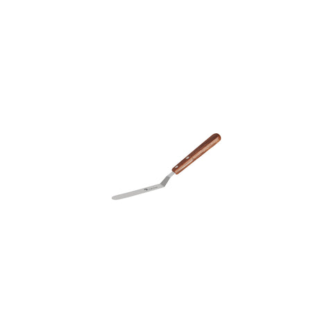 CHEF INOX SPATULA CRANKED S/S w/WOODEN HDL 100x19mm/215mm