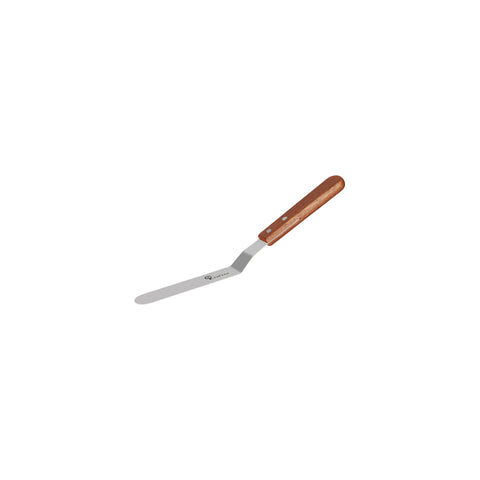 CHEF INOX SPATULA CRANKED S/S w/WOODEN HDL 150x27mm 6"/270mm