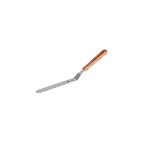 CHEF INOX SPATULA CRANKED S/S w/WOODEN HDL 200x30mm 8"/330mm
