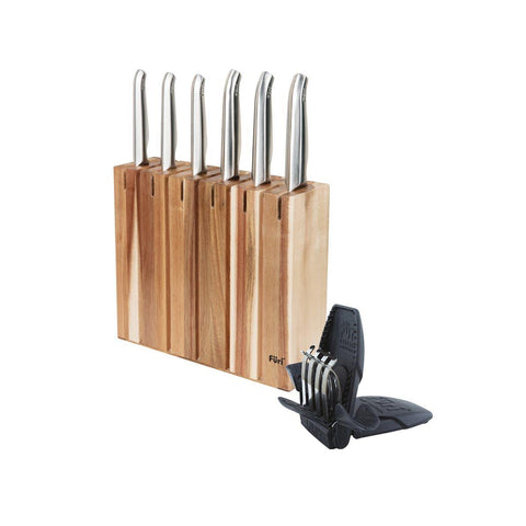 FURI-ACACIA WOOD KNIFE BLOCK SET 8PC 9/15x2/17/20CM (41369)