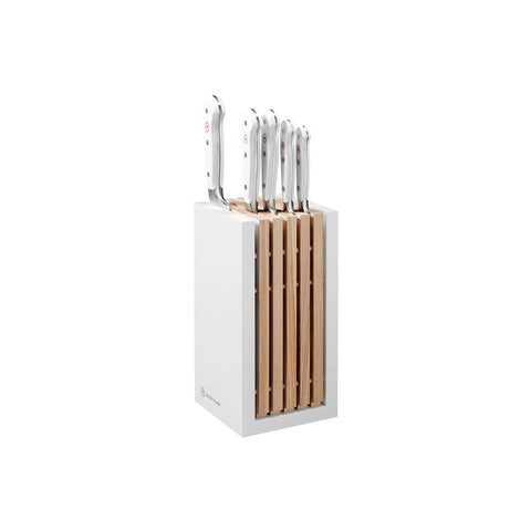 WUSTHOF CLASSIC WHITE KNIFE BLOCK SET 6PC w/SANTOKU (1090270