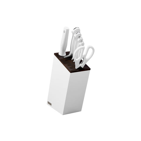 WUSTHOF CLASSIC WHITE KNIFE BLOCK SET 7PC w/SANTOKU (1090270