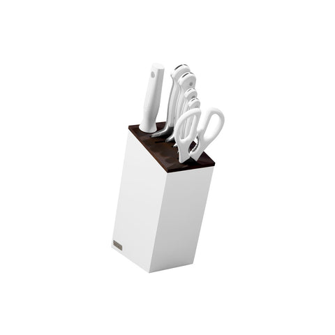 WUSTHOF CLASSIC WHITE KNIFE BLOCK SET 7PC w/BREAD (109027060