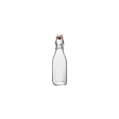 BORMIOLI ROCCO SWING BOTTLE w/WHITE TOP 0.25lt CLR (3.14730) Box of 6