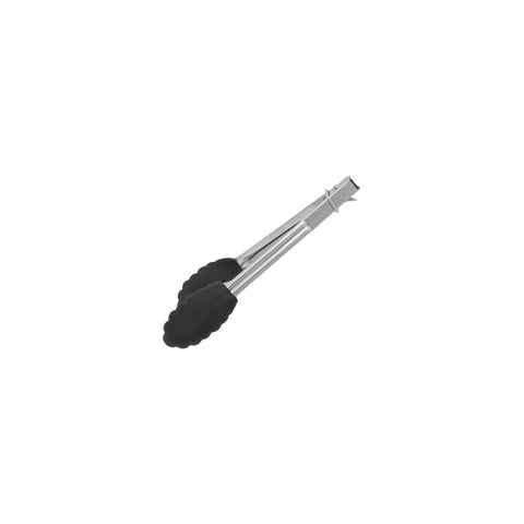 CHEF INOX MINI UTILITY TONG S/S w/BLK SILICONE HEAD 180mm
