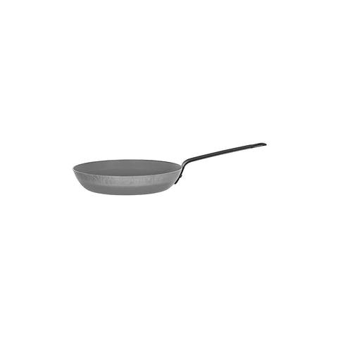 CHEF INOX ROUND FRYPAN BLACK STEEL 200x38mm/3.0mm gauge