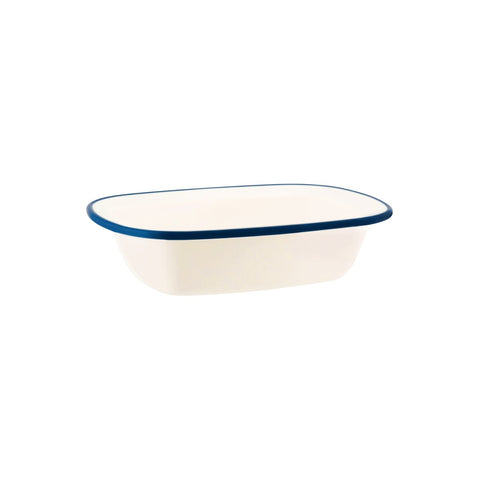JAB VINTAGE CREAM/BLUE RIM ENAMEL LOOK RECT SERVER 200x145mm Box of 12