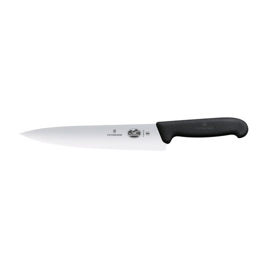 Victorinox Cooks - Carving Knife,19cm,Wavy Edge,Fibrox - Black