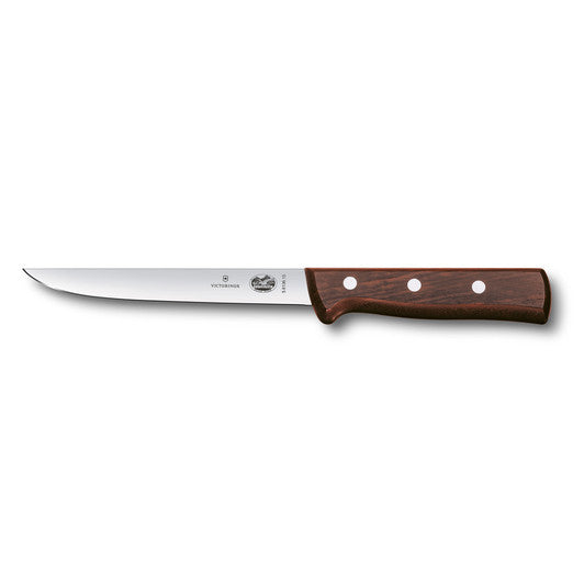 Victorinox Boning Knife,15cm Straight,Narrow Blade,American Handle - Wood