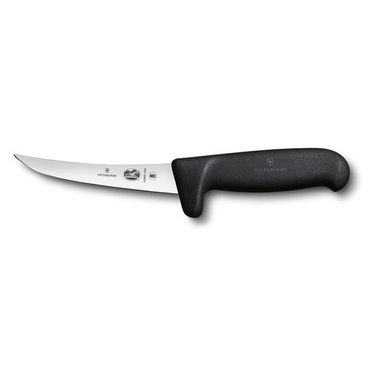 Victorinox Boning Knife,12cm Curved,Safety Grip,Narrow Blade,Fibrox Black