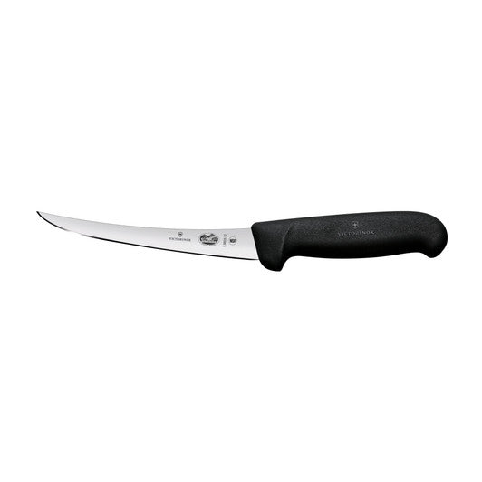 Victorinox Boning Knife,12cm Curved,Narrow Blade,Fibrox - Black