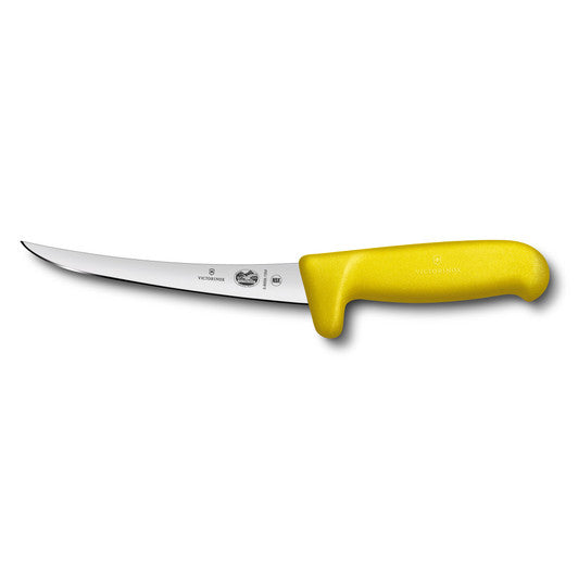 Victorinox Knife,15cm Curved,Safety Grip,Narrow Blade,Fibrox - Yellow