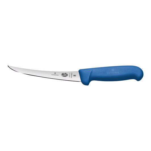 Victorinox Boning Knife,15cm Curved,Flexible Narrow Blade,Fibrox - Blue