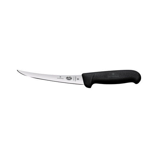 Victorinox Boning Knife,12cm Curved,Flexible Narrow Blade,Fibrox - Black