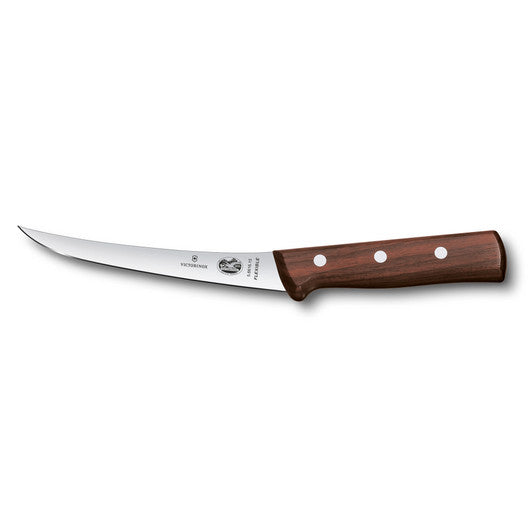 Victorinox Boning Knife,15cm Curved,Flexible Narrow Blade,American Handle - Wood