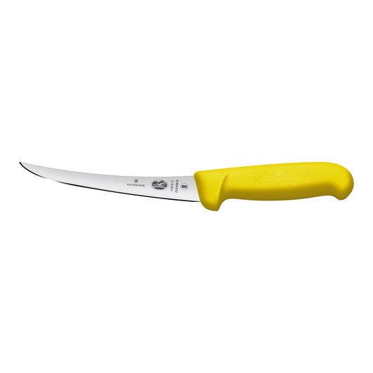 Victorinox Boning Knife,12cm Curved,Flexible Narrow Blade,Fibrox - Yellow