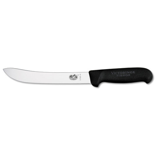 Victorinox Butchers Knife,18cm Safety Nose,Heavy Stiff Blade,Fibrox Black