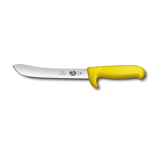 Victorinox Butchers Knife,18cm Safety Nose,Heavy Stiff Blade,Fibrox Yellow