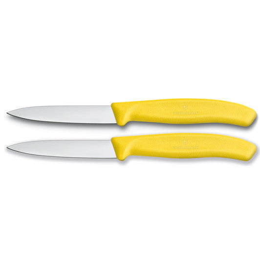 Victorinox Paring Knife,8 cm Pointed Blade,2 pc Set,Classic,Yellow