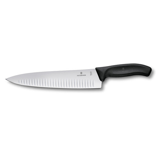 Victorinox Cooks-Carving Knife,25cm,Fluted Blade,Classic,Black,Blister