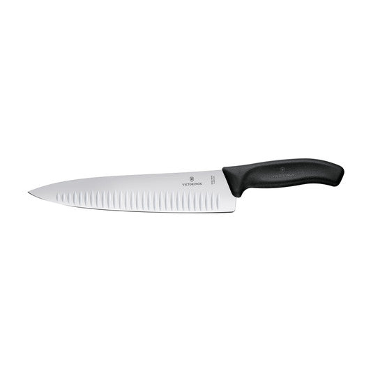 Victorinox Cooks-Carving Knife,25cm,Fluted Blade,Classic,Black,Gift Boxed