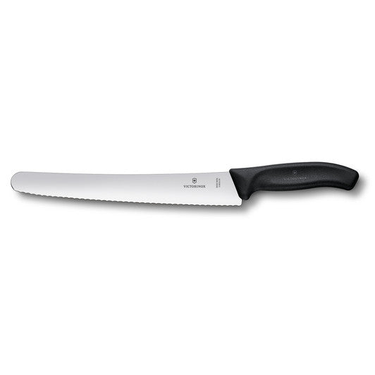 Victorinox Pastry-Bread Knife,26cm,Round Tip,Wavy Edge,Classic,Black Blister