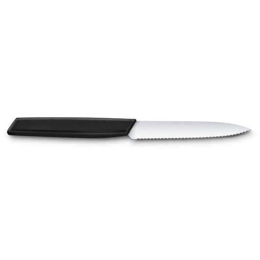 Victorinox Swiss Modern Paring Knife, 10cm Wavy Edge - Black