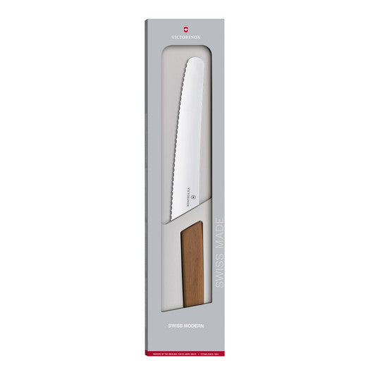 Victorinox Swiss Modern Bread & Pastry Knife, 22cm, walnut handle, GB