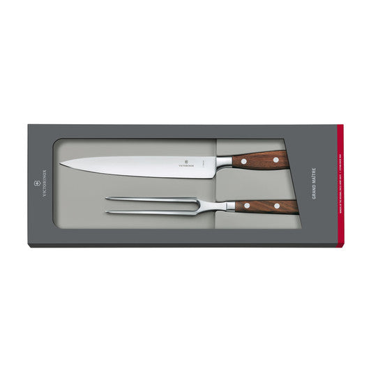 Victorinox Carving Set, 2 pieces, 3 Rivet Wood Handle, GB