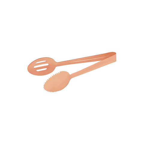 TABLEKRAFT SPOON TONGS 1 SIDE SLOTTED 1pc COPPER 245mm