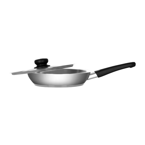 CHEF INOX CLUB FRYPAN w/LID S/S w/BAKELITE HDL 240x50mm