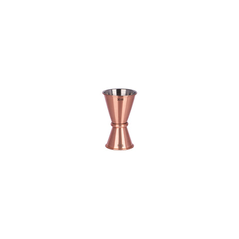 CHEF INOX JAPANESE JIGGER ROLLED EDGES COPPER PLATED 15/30ml