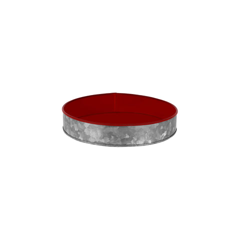 CHEF INOX CONEY IS GALVANISED ROUND TRAY 240x45mm DIPPED RED