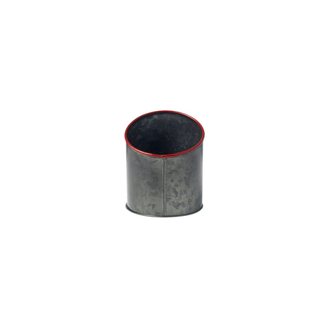 CHEF INOX CONEY IS GALV BLK SLANT POT 120x140mm RED RIM