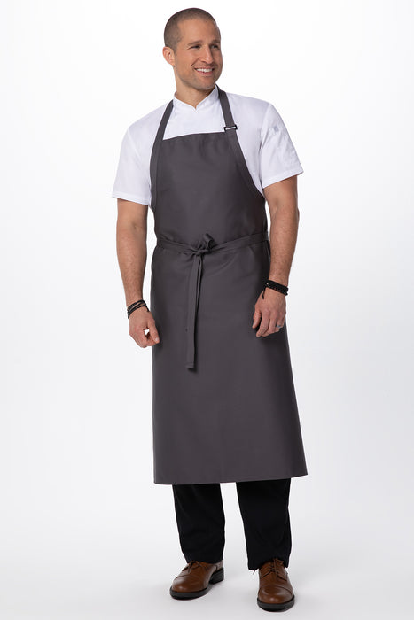 Chef works Large Bib Apron- Slate