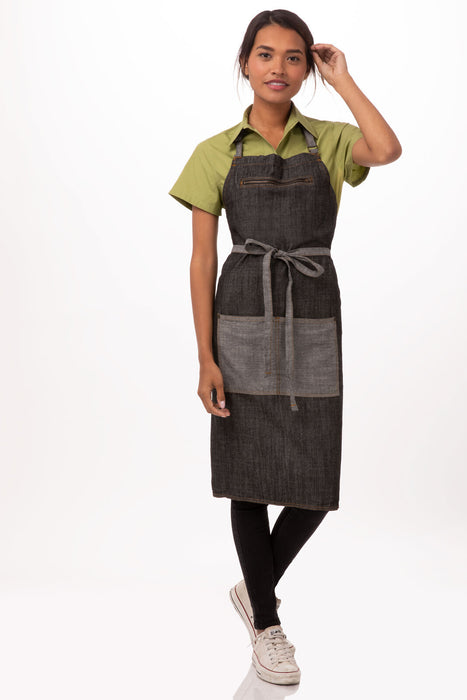 Chef Works Manhattan Bib Apron- Black