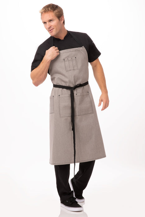 Chef Works Portland Chefs Bib Apron- Black