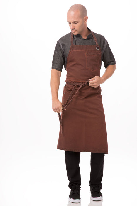 Chef Works Dorset Chefs Bib Apron- Rust