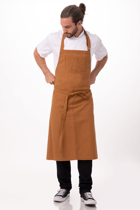 Chef works Rockford Chefs Bib Apron- Nutmeg